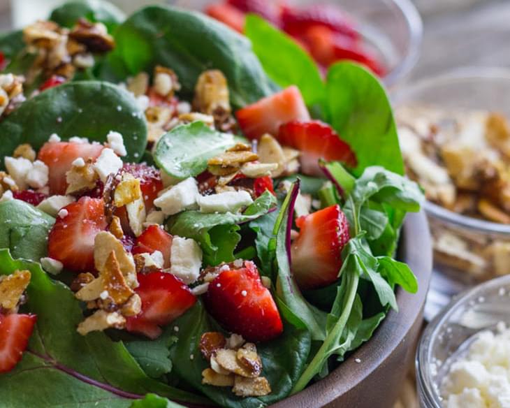Strawberry and Spinach Salad With Almond Vinaigrette