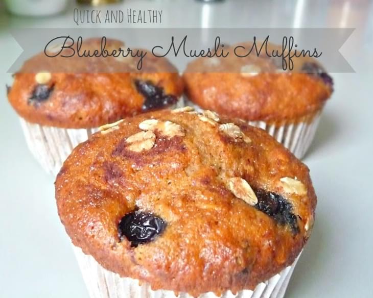 Whole Wheat Muesli Muffins With Blueberries