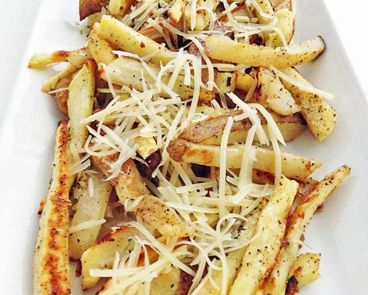 Sweet and Russet Potato Garlic Fries