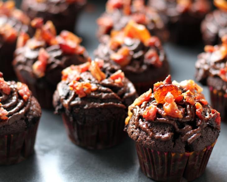 Bacon and Chocolate Cupcakes with Nutella Ganache