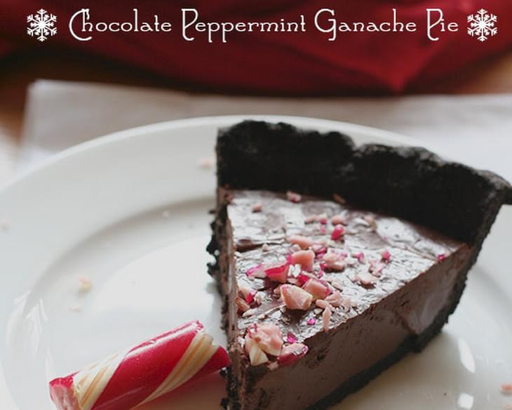 Chocolate Peppermint Ganache Pie