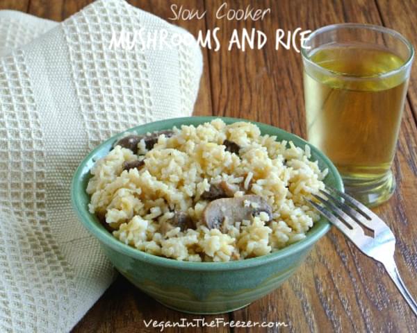 Slow Cooker Mushrooms and Rice