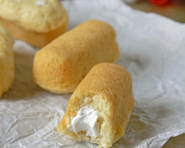 Homemade Twinkies with Coconut Whipped Cream Filling