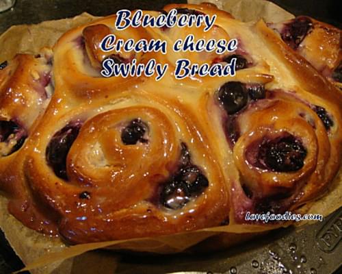 Blueberry Cream Cheese Swirly Bread