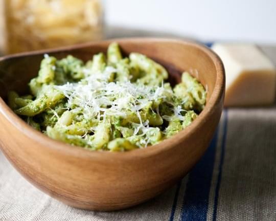 Nutty Arugula Pesto with Penne and Parmesan