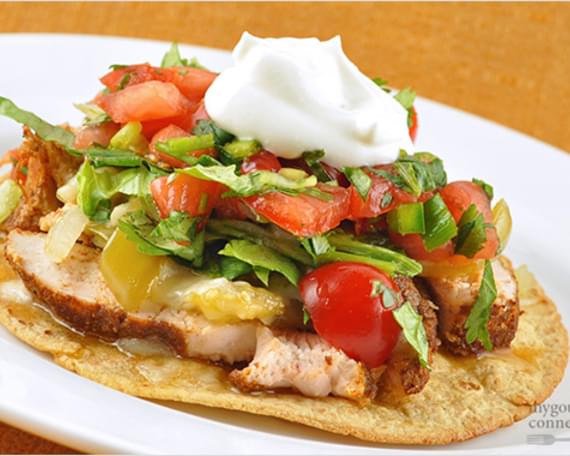Grilled Chicken and Tomatillo Tostada