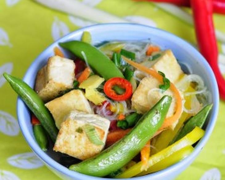 Asian Spring Vegetable Soup with Tofu