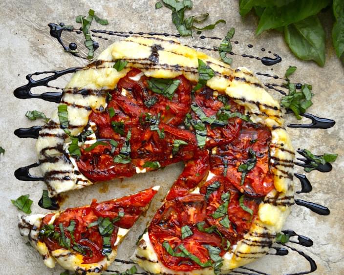 Caprese Galette with Balsamic Vinegar Reduction