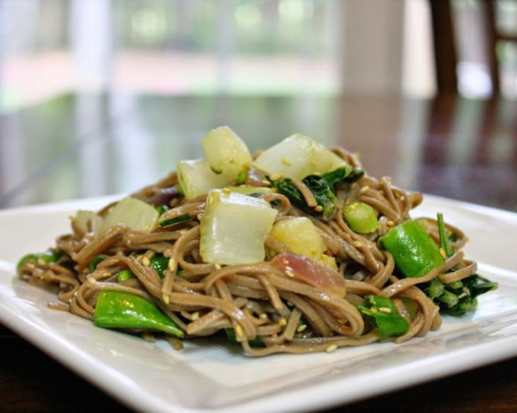 Soba Noodles With Bok Choy In Sesame Dressing