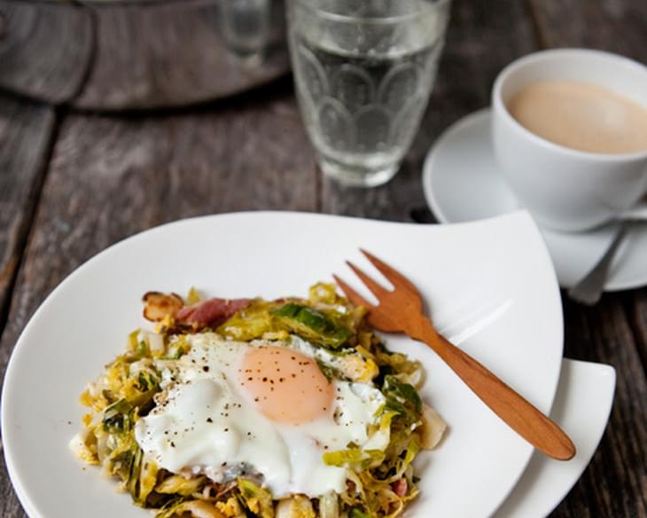 Brussels Sprouts Hash with Eggs