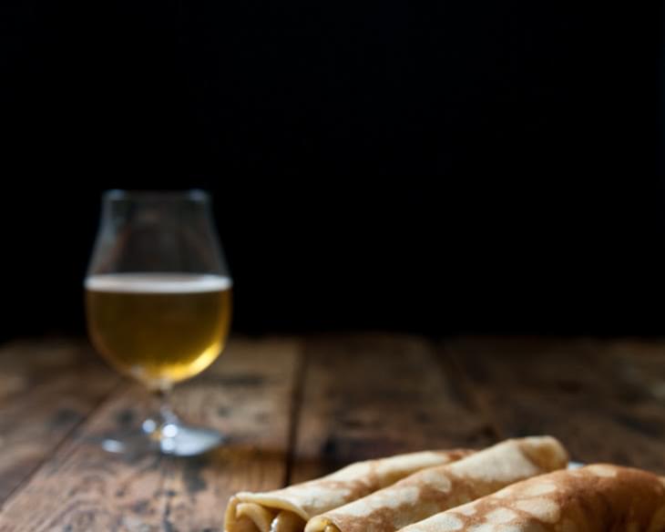 Beer Crepes with Beer Caramelized Apples