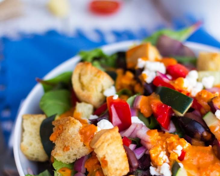 Greek Salad with a Cherry Tomato Vinaigrette aka Greek Pizza Salad