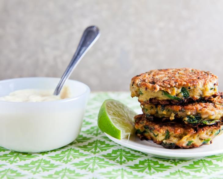 Sweet Potato and Quinoa Patties with Curry Sauce