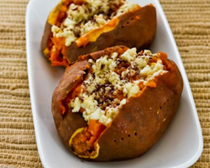 Twice-Baked Sweet Potatoes with Feta and Sumac
