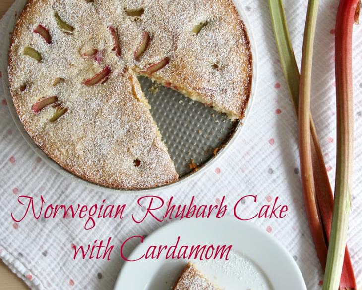 Norwegian Rhubarb Cake with Cardamom