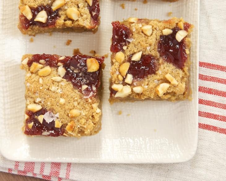 Salty Peanut Butter and Jelly Blondies