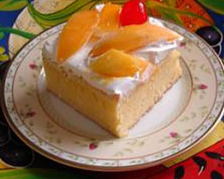Tres Leches Cake with Mango Garnish
