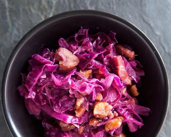 Braised Red Cabbage with Chestnuts
