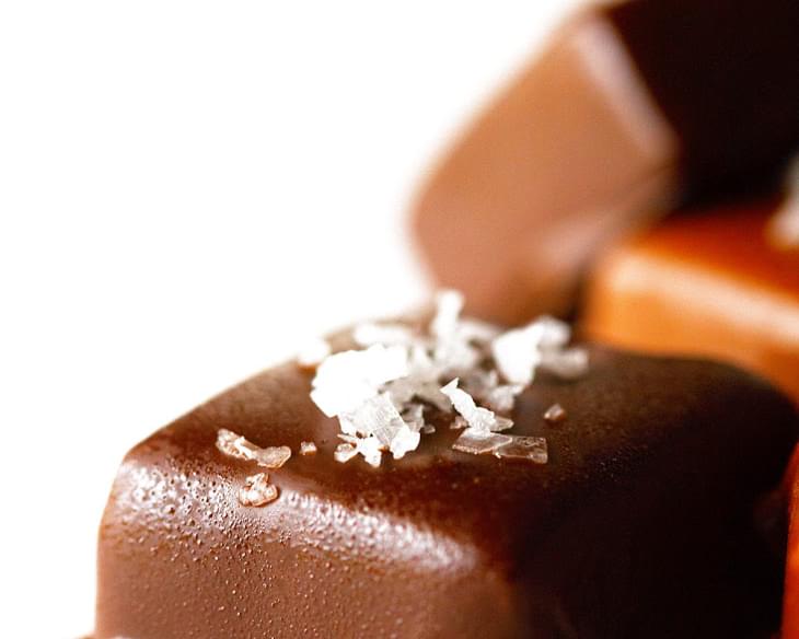 Chocolate Dipped Microwave Caramels