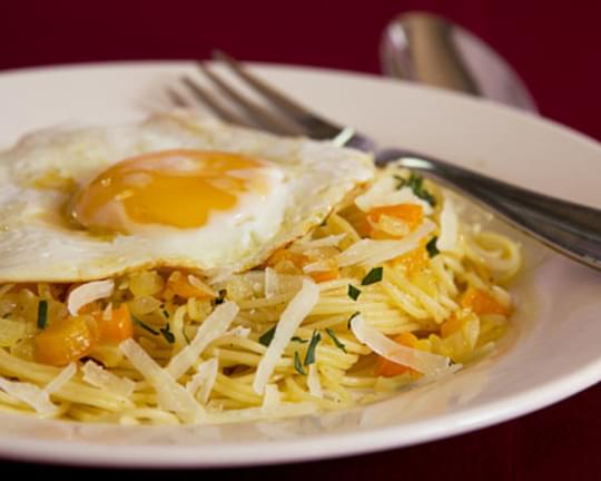 Capellini with Lemon, Garlic and Egg