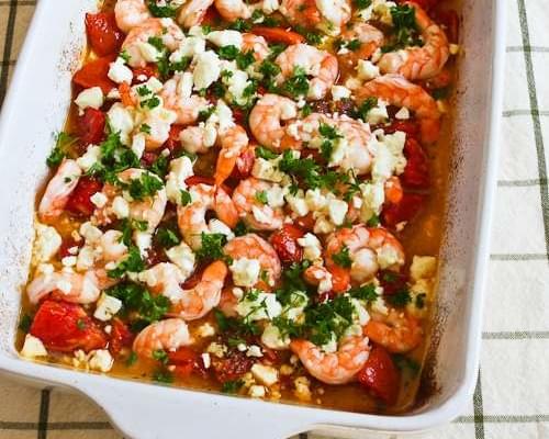 Easy Roasted Tomatoes and Shrimp with Feta, Oregano, and Fennel