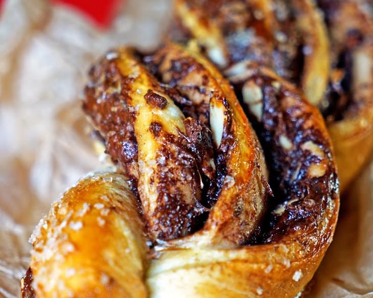 Twisted Almond and Nutella Bread Loaf