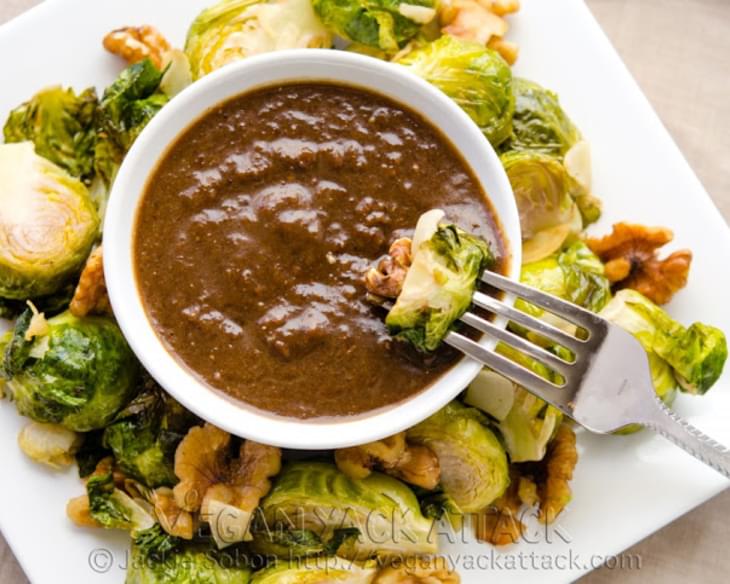 Roasted Brussels Sprouts with Raisin Vinaigrette