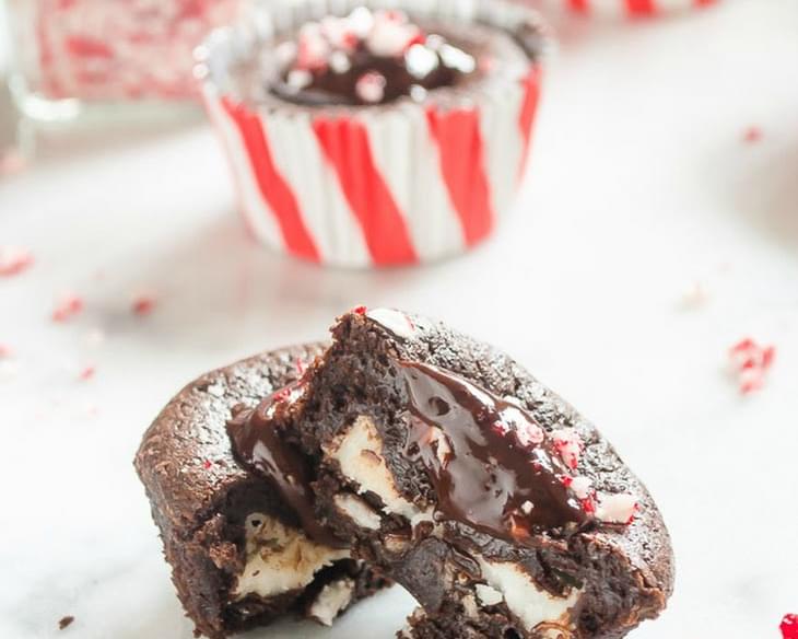 Peppermint Patty Brownie Cupcakes