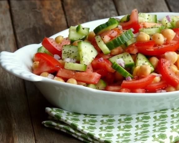 Cucumber, Tomato and Chickpea Salad