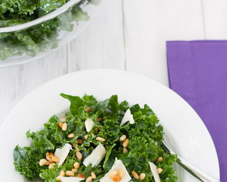 Lemon-Parmesan Kale Salad with Pine Nuts