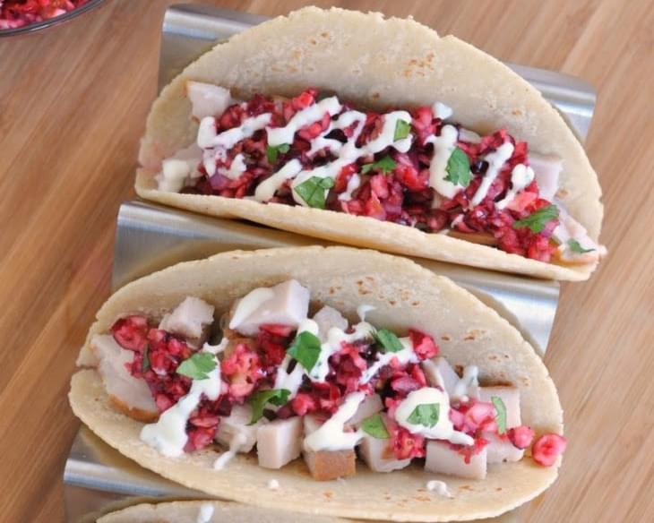 Turkey Tacos with Cranberry Salsa