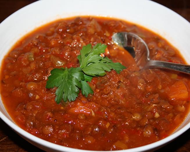 Spiced Red Pepper & Lentil Soup
