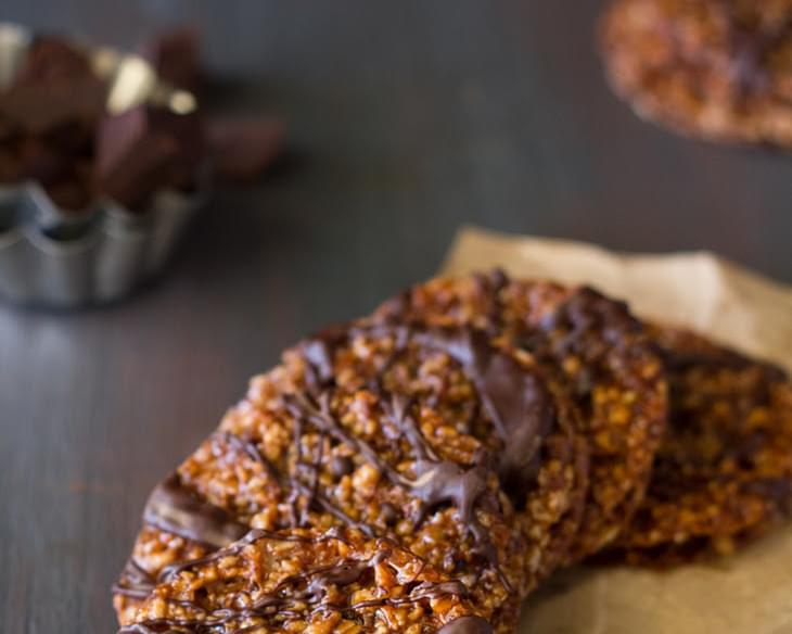 Dark Chocolate Almond Florentine Cookies