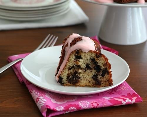 Cherry Dark Chocolate Sour Cream Bundt Cake - Low Carb and Gluten-Free