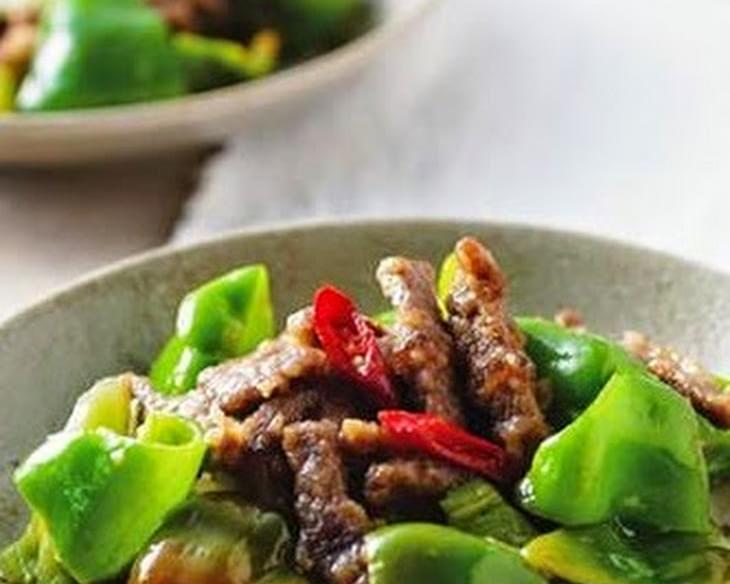 Fried Beef With Green Pepper