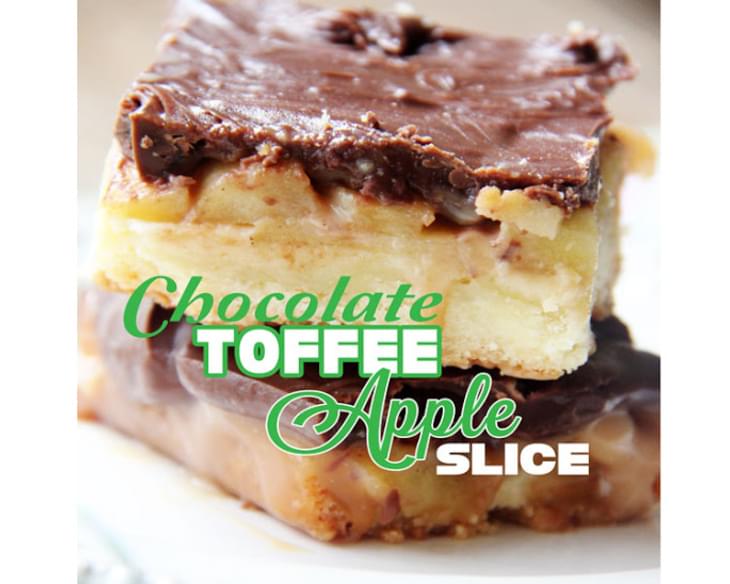 Chocolate Toffee Apple slice