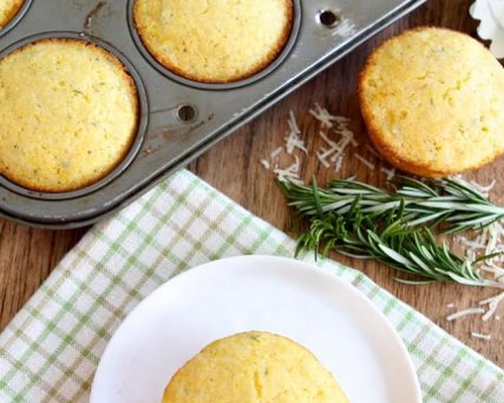Easy Corn Muffins Jazzed Up With Fresh Rosemary And Cheddar Cheese!