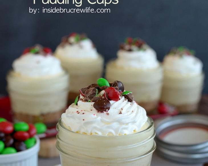 White Chocolate Gingerbread Pudding Cups