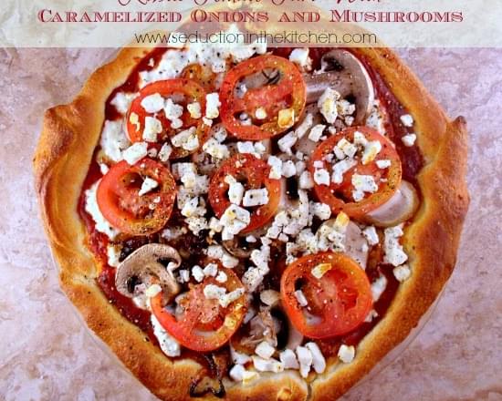 Rustic Ricotta Tomato Tart With Mushrooms and Caramelized Onions and Mushrooms