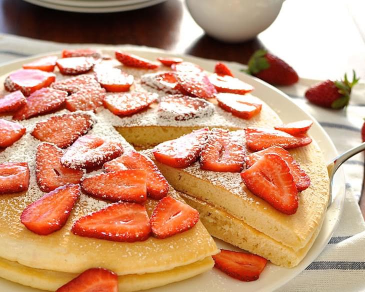 Giant Pancakes with Strawberries
