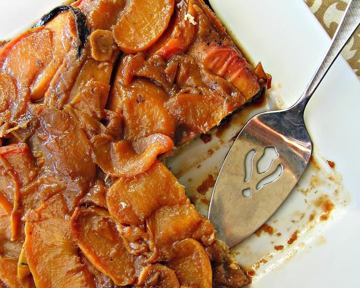 Ginger and Vanilla Peach Upside Down Cake