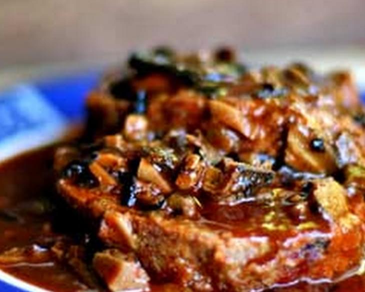Tuscan Meatloaf with Mushroom Sauce