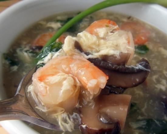 Shrimp & Veggie Egg Drop Soup- Quick & Easy!