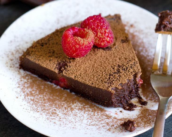 Flourless Dark Chocolate Raspberry Cake