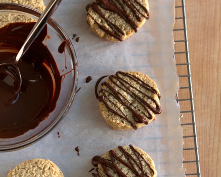 Chocolate Drizzle Oatmeal Shortbread Cookies, Gluten-free