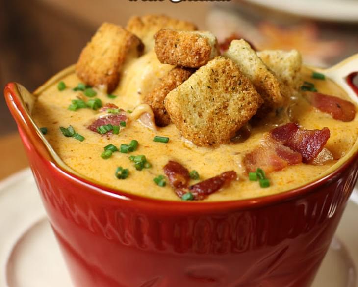 Bacon Beer Cheese Soup with Chicken