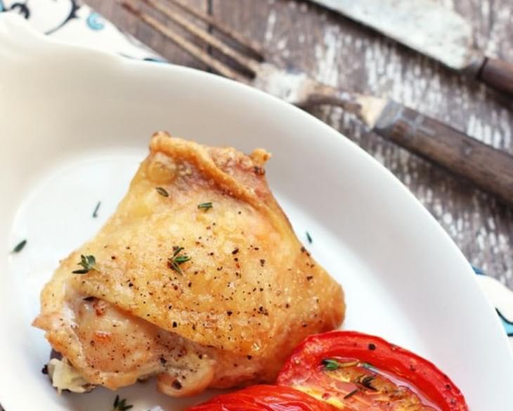 Easy Roasted Chicken and Tomatoes - Low Carb and Gluten Free