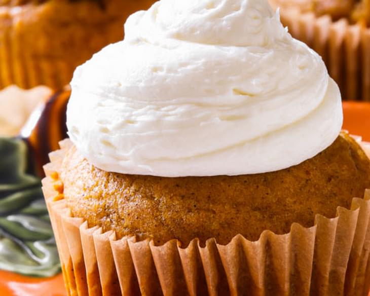Spiced Pumpkin Cupcakes with Marshmallow Frosting