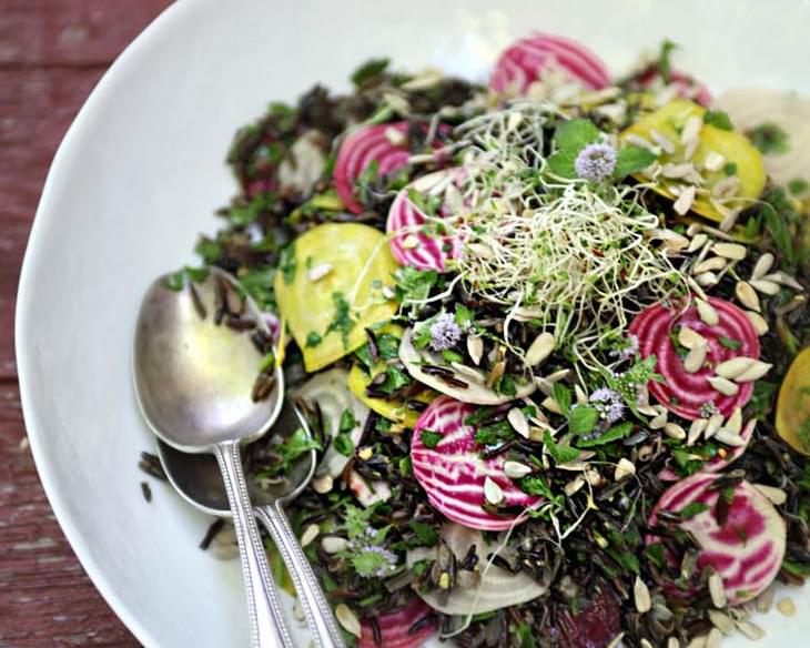 Sprouted Wild Rice and Beet Salad
