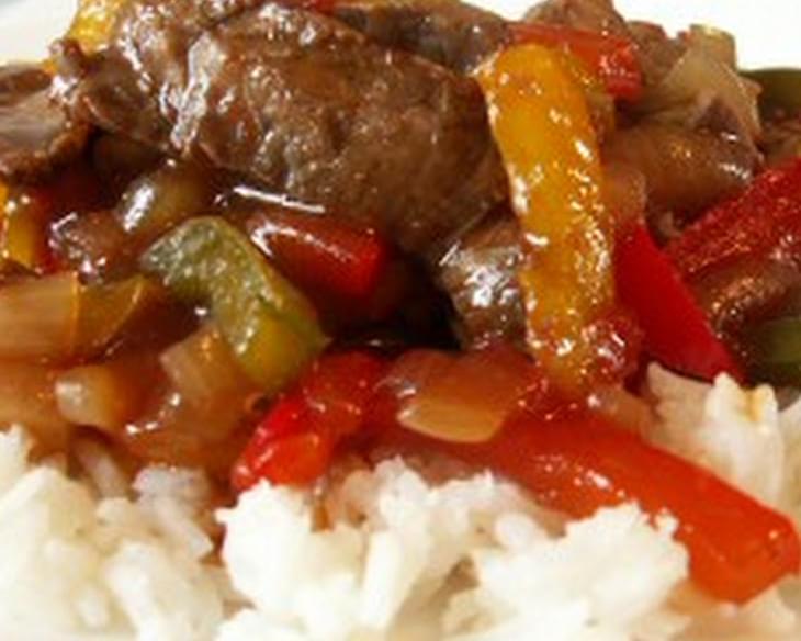 Easy Beef Pepper Steak with Rice